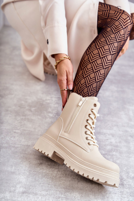 Damen isolierte elfenbeinfarbene Stiefeletten Dorchen
