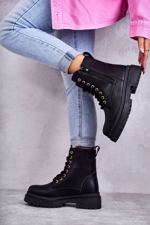 Damen isolierte schwarze Stiefeletten Dorchen