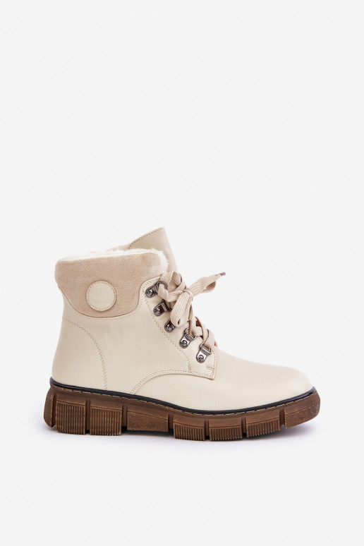 Damen isolierte sandfarbene Stiefeletten Mevanisa