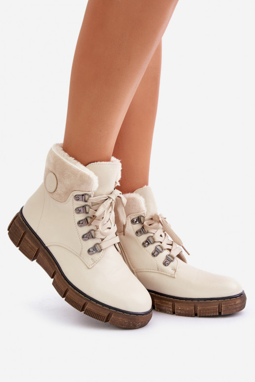 Damen isolierte sandfarbene Stiefeletten Mevanisa