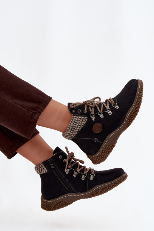 Damen isolierte schwarze Stiefeletten Zenaya