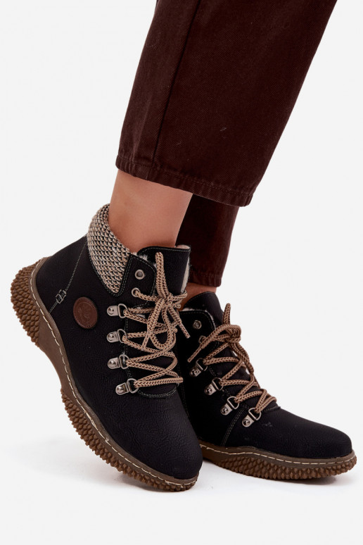 Damen isolierte schwarze Stiefeletten Zenaya
