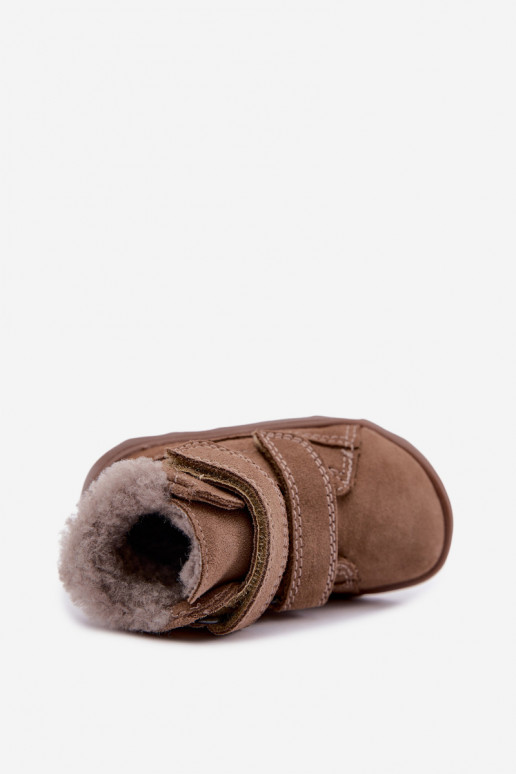 Wildleder Kinder Schneestiefel Barefoot Froddo G2110151-8 sandfarben