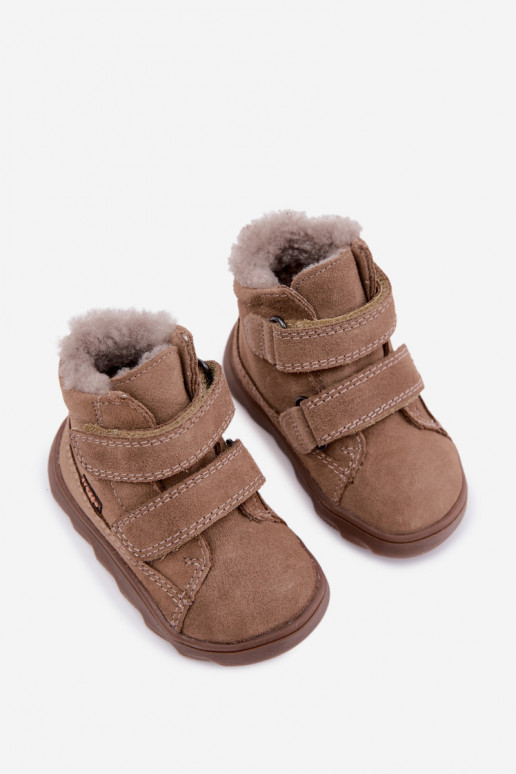 Wildleder Kinder Schneestiefel Barefoot Froddo G2110151-8 sandfarben