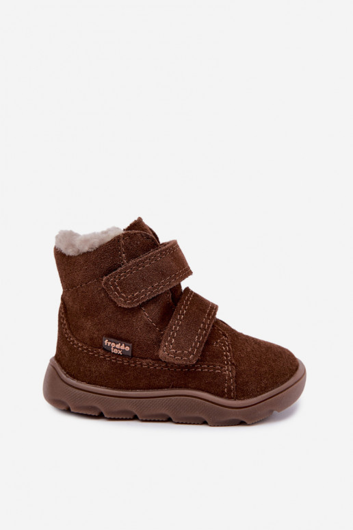 Wildleder Kinder Schneestiefel Barefoot Froddo G2110151-13 schokoladenfarben