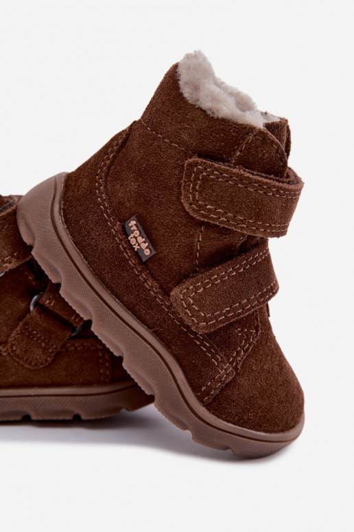 Wildleder Kinder Schneestiefel Barefoot Froddo G2110151-13 schokoladenfarben