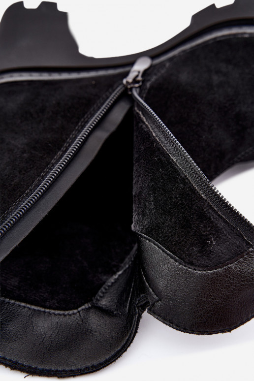 Wärmende Schuhe aus Kunstveloursleder mit Absätzen T.Sokolski SH Z26-428 schwarz