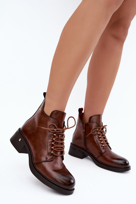 Wärmende Stiefeletten aus Kunstleder T.Sokolski Z26-288 braun