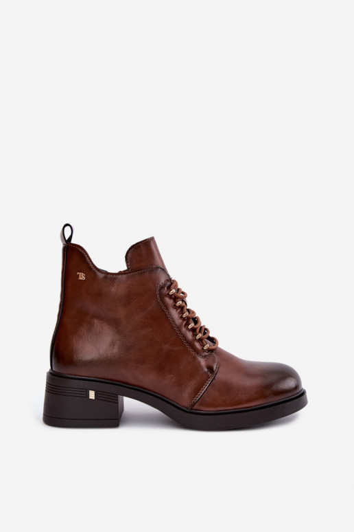 Wärmende Stiefeletten aus Kunstleder T.Sokolski Z26-288 braun