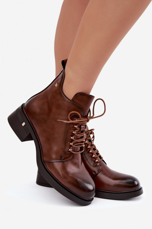 Wärmende Stiefeletten aus Kunstleder T.Sokolski Z26-288 braun