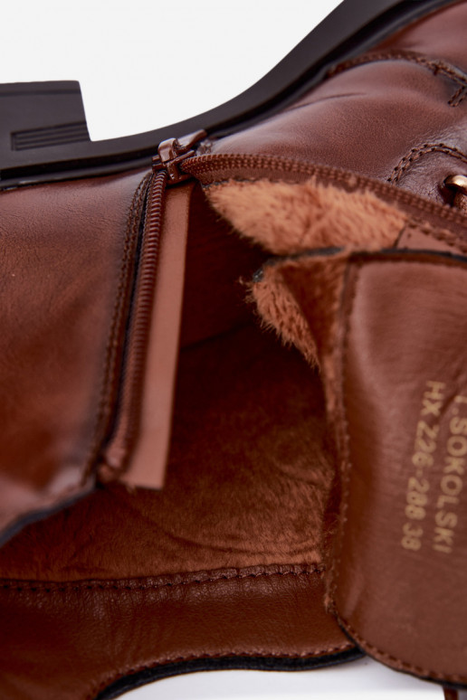 Wärmende Stiefeletten aus Kunstleder T.Sokolski Z26-288 braun