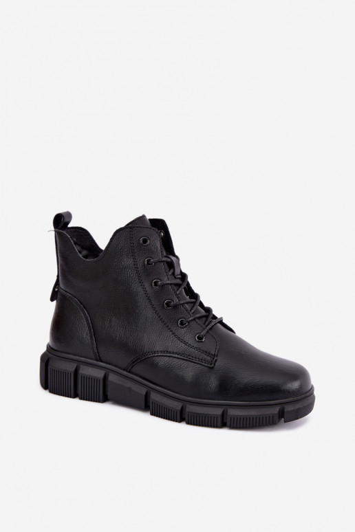 Isolierte Stiefeletten aus Kunstleder schwarz Girelisse