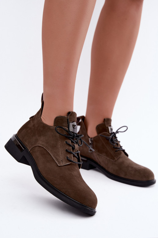 Faux-Suede Stiefeletten Vinceza 89151 in Khaki-Farbe