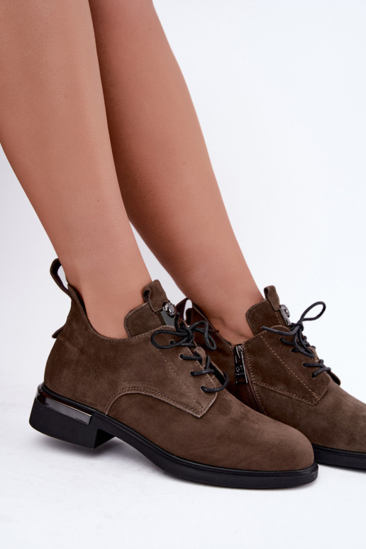 Faux-Suede Stiefeletten Vinceza 89151 in Khaki-Farbe