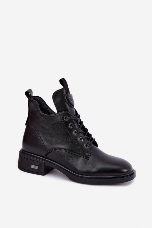 Leder Stiefeletten mit Ornamenten Vinceza 133145 in schwarzer Farbe