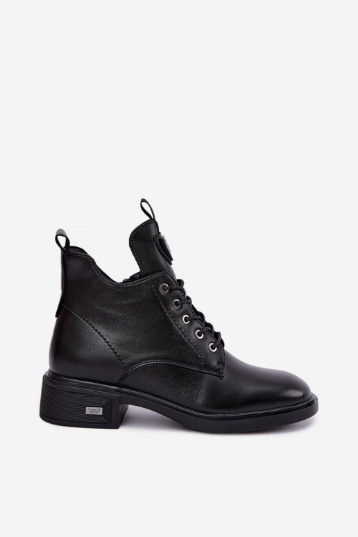 Leder Stiefeletten mit Ornamenten Vinceza 133145 in schwarzer Farbe
