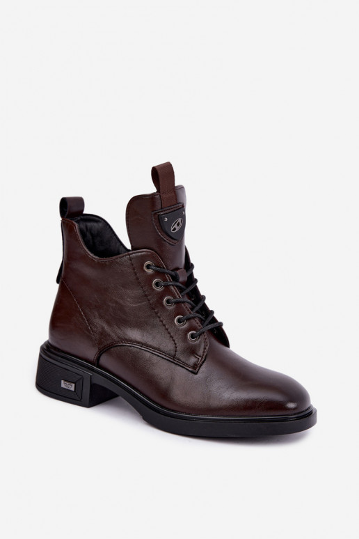 Leder Stiefeletten mit Ornamenten Vinceza 133145 in Schokoladenfarbe