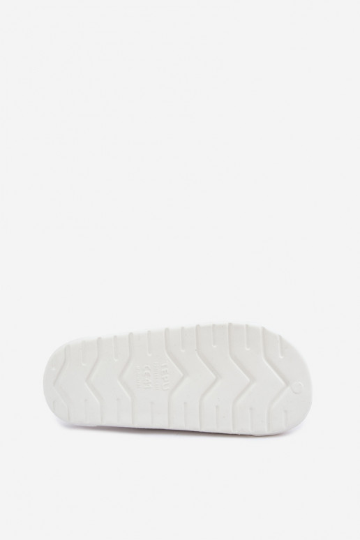 Weiße und dunkelblaue leichte Herren-Slipper mit Streifen Toren