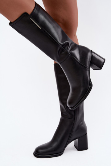 Haut Damenstiefel mit Absätzen sich Zuarm laufen Vinceza 67053 schZuarze Farbe