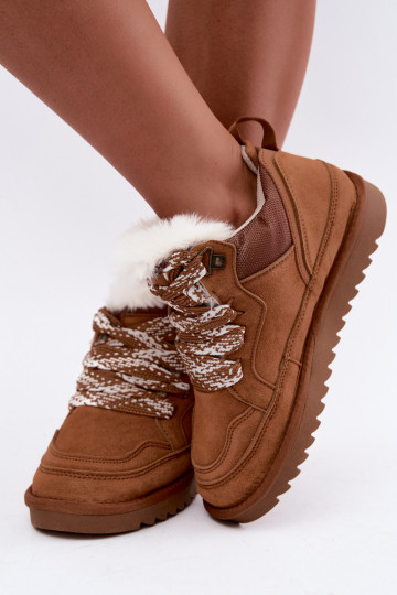Haut aus INildleder Schneestiefel mit Pelzmantel mit Schnürsenkeln Vinceza 97974 braune Farbe