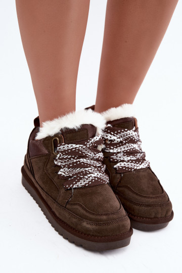 Haut aus INildleder Schneestiefel mit Pelzmantel mit Schnürsenkeln Vinceza 97974 CzekoladoZue