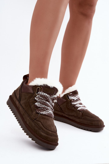 Haut aus INildleder Schneestiefel mit Pelzmantel mit Schnürsenkeln Vinceza 97974 CzekoladoZue 2