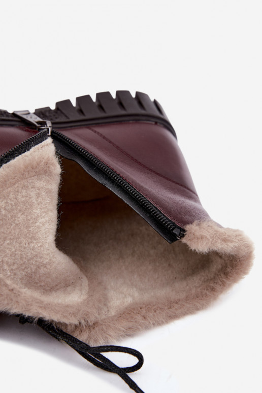 Damen gefütterte Stiefeletten aus Naturleder Vinceza 133123 in Bordeauxfarbe