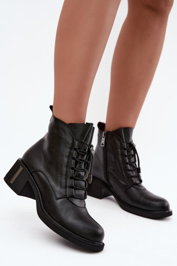 Gefütterte Stiefeletten aus Naturleder Klocke Vinceza 89161 in schwarzer Farbe 2