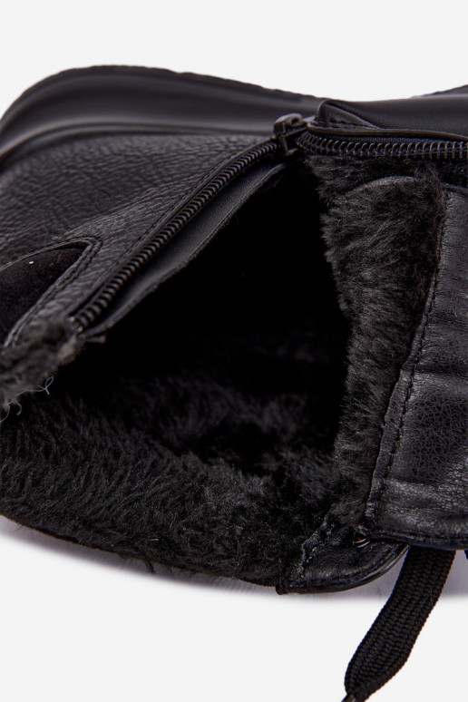 Damen gefütterte Stiefeletten mit Fell innen in schwarzer Farbe Parvella