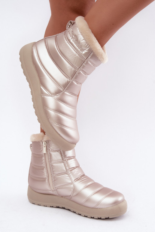 Damen gefütterte Schneestiefel in Sandfarbe Mezyss