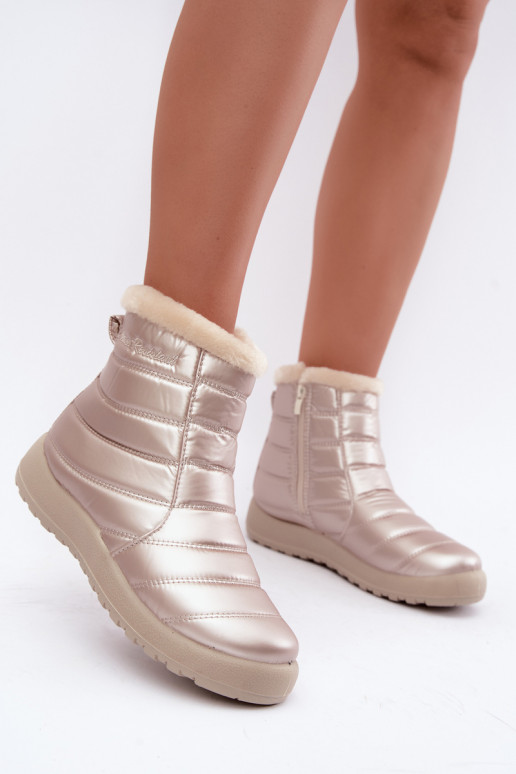 Damen gefütterte Schneestiefel in Sandfarbe Mezyss