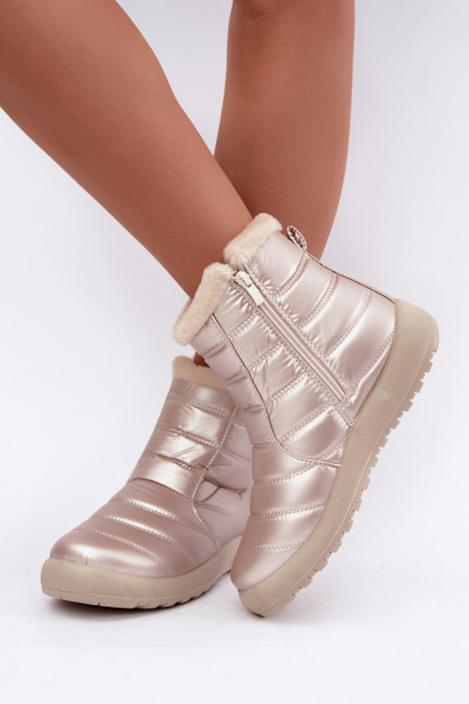 Damen gefütterte Schneestiefel in Sandfarbe Mezyss