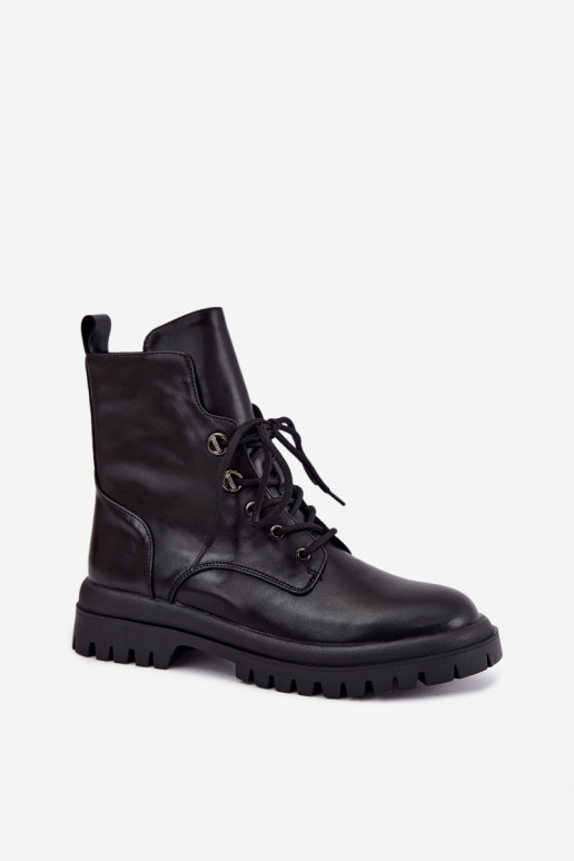 Stiefeletten aus Kunstleder für Damen, gefüttert, schwarz, für die Arbeit Amarelle