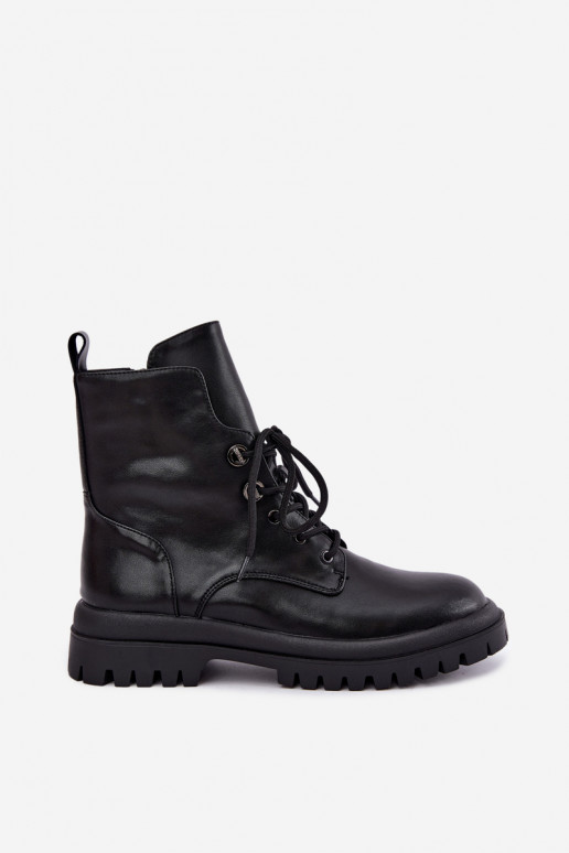 Stiefeletten aus Kunstleder für Damen, gefüttert, schwarz, für die Arbeit Amarelle