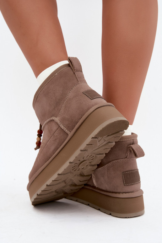Schneestiefel aus Kunstveloursleder in Sandfarbe Big Star UU274679