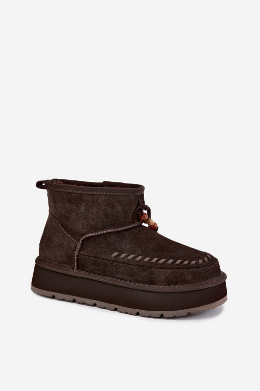 Faux-Suede Schneestiefel Big Star UU274678 in Schokoladenfarbe