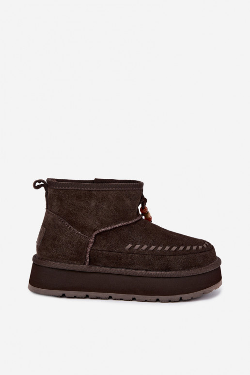 Faux-Suede Schneestiefel Big Star UU274678 in Schokoladenfarbe