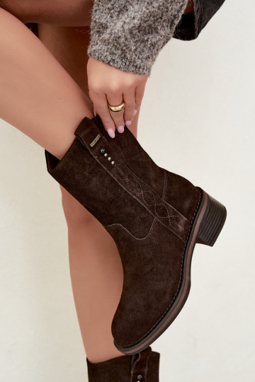 sich Zuarm laufen Stiefel Haut aus INildlederj Klocke Big Star UU274607 CzekoladoZue 2