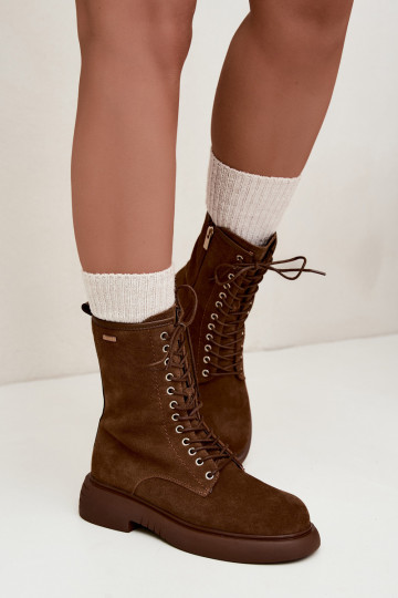 sich Zuarm laufen Arbeitsstiefeletten Haut aus INildlederj Big Star UU274611 braune Farbe 2