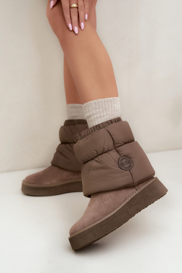 Haut aus INildleder Schneestiefel mit einer Plattform Big Star UU274732 Beige 2