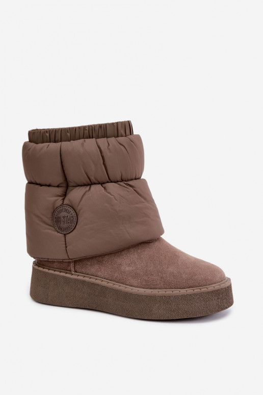 Faux-Suede Schneestiefel mit Plateau Big Star UU274732 in Sandfarbe