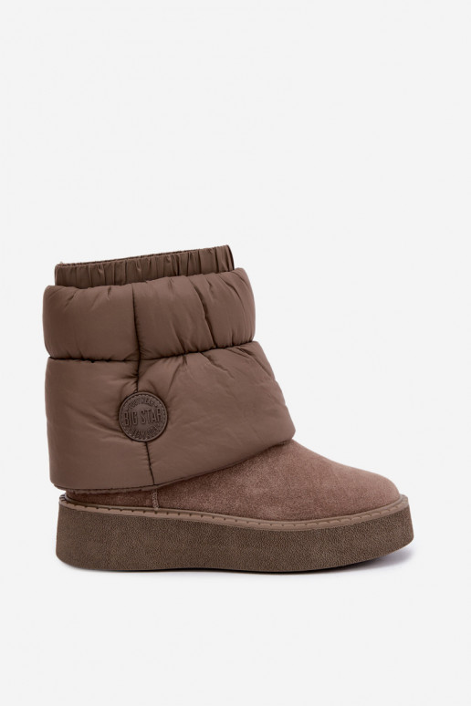 Faux-Suede Schneestiefel mit Plateau Big Star UU274732 in Sandfarbe