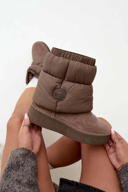 Faux-Suede Schneestiefel mit Plateau Big Star UU274732 in Sandfarbe