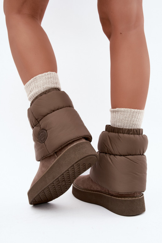 Faux-Suede Schneestiefel mit Plateau Big Star UU274732 in Sandfarbe