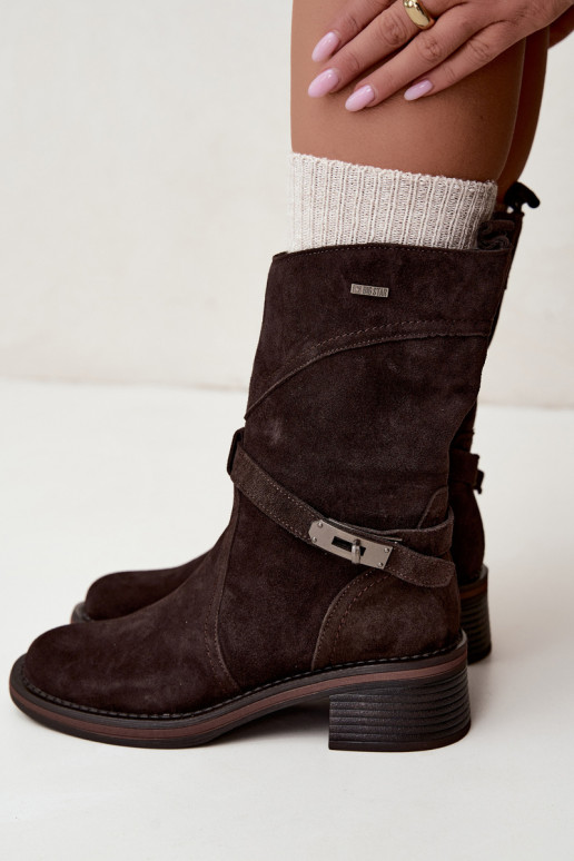Isolierte Damen Stiefeletten Big Star UU274609 in Schokoladenfarbe