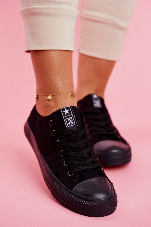 Schwarze klassische Damen Freizeitschuhe Ecoma