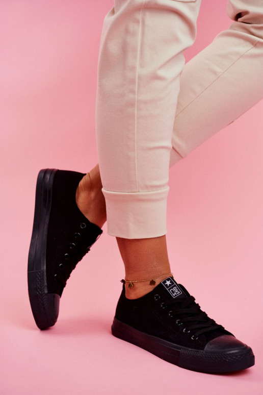 Schwarze klassische Damen Freizeitschuhe Ecoma