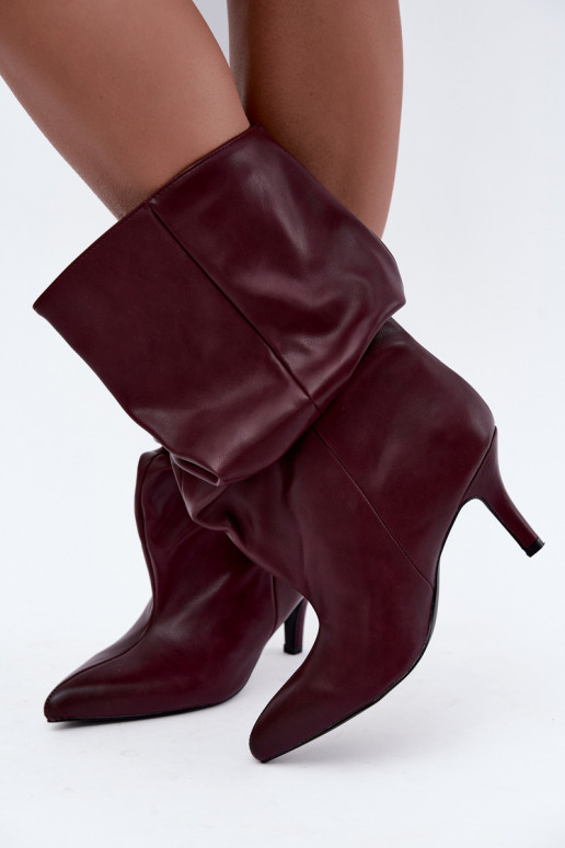 Slouchy Stiefeletten mit Absatz in bordeaux Gelra