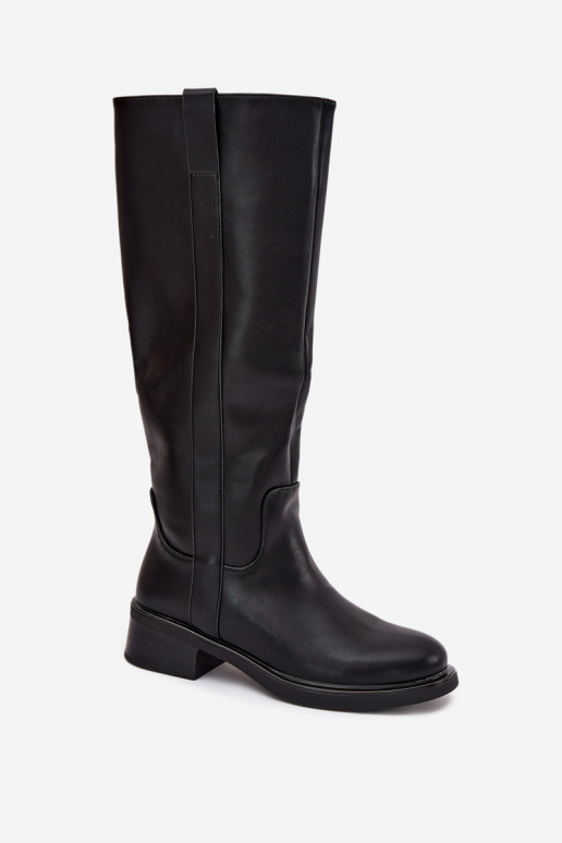 Damen Stiefel mit niedrigem Absatz in schwarzer Ausführung Averna