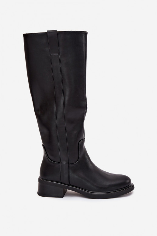 Damen Stiefel mit niedrigem Absatz in schwarzer Ausführung Averna